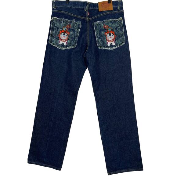 RMC Red Monkey Company Jeans Mens Size 38 Embroidered Pocket - Picture 2 of 11